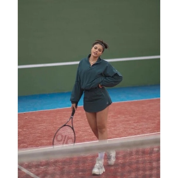 Alo Yoga High-Waist Elevation Mini Skirt Midnight Green L - Picture 12 of 13